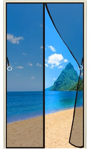 Insektenschutz Fliegengitter Rollo Tür Insektenschutzrollo, (663 Größe) 200x270cm mit Heavy Duty Mesh und Full Frame Klettverschluss Anthrazit