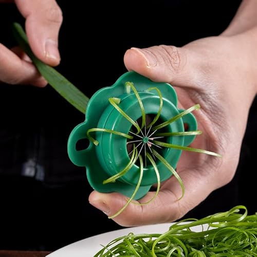 Cortador de cebolla fácil cortador de verduras verde, cuchillo triturado para cortar verduras, cuchillo de cebolla, utensilios de cocina para el hogar cocina herramientas de cocina
