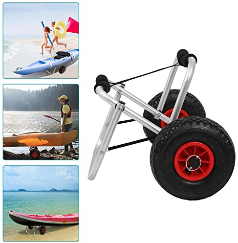 Izrielar Carro de kayak de hasta 80 kg, correa tensora plegable de aluminio, para canoas, carritos de transporte