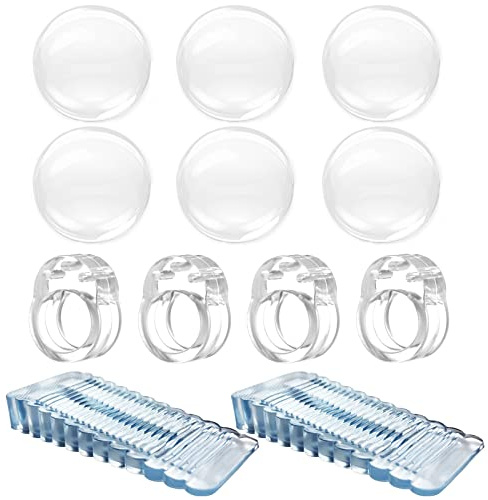 Set de 12 Butoirs de Porte Transparents Contient 6 Tampon Élastique en Silicone - 4 Pièces Protection Poignee Porte - 2 Pièces de Cale Porte Caoutchouc pour Salle de Meubles, Murs, Poignées de Porte