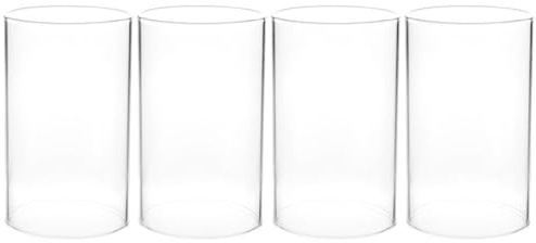 Ciieeo Lot De 4 Cache-Bougies Cylindriques en Verre Borosilicaté 3.94X2.76 Pouces Abat-Jour Transparent Coupe-Vent pour Décoration Intérieure Bougies Et Création