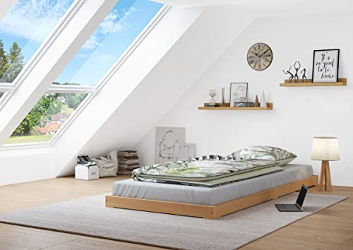 Niederflurbett Futon Bodenbett 90 x 200 cm Buche MassivholzRollrost inkl.