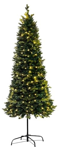 Christmas Tree World | 7ft Artificial Pre-lit Ultra Pop Up Tree | Natural and Realistic Look with Bushy and Luxury Quality PVC Tips | Easy to Assemble and Take Down | 70cm Diameter