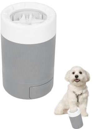 Tazza per Pulire Le Zampe del Cane Lavapiedi per Animali Domestici Pulitore per Piedi Portatile per Cani Pulizia Semiautomatica a 360 ° Tazza per Lavare Le Zampe degli Animali Domestici (Grigio)