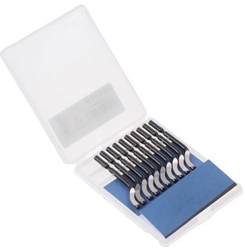 Fudeshe Deburring Tool Kit,l Deburring Tool with 10Pcs HSS Blades, Metal Deburring Tool Kit Deburring Cutters Set for Metal, Resin, Aluminum, Copper, Plastic, 3D Printing, Wood