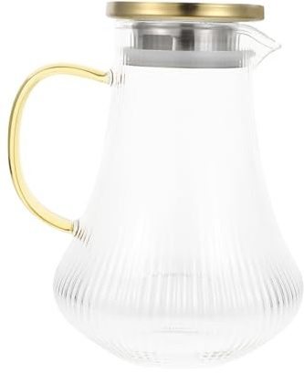 PRETYZOOM Glass Cold Boiled Water Jug Thick Heat-Resistant Bottle Stylish Glass Teapot Cool Water Jug for Home Use Bottle Juice Pot Assorted