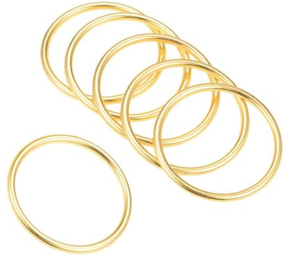Unifizz Metall-O-Ringe, 3 mm dick, nicht geschweißt, Mehrzweck-Schnallen für Taschengurte, Gürtel, Makramee, Haustier-Leinen, Basteln, 6 Stück, gold, 100mm