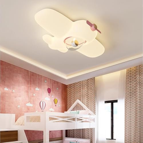 Harpochten LED Deckenlampen Modern Dimmbar Mit Fernbedienung Deckenleuchte Jungen Mädchen Kinderzimmerlampe Flugzeug Schlafzimmerlampe Acryl Deckenbeleuchtung Babyzimmer Kindergarten Innen Beleuchtung