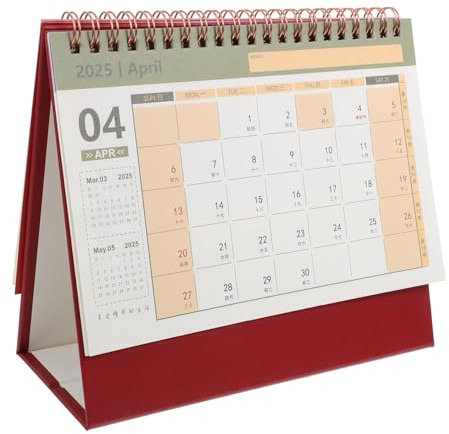 Sewroro Tischkalender 2025 Mit Goldfolie Freistehender Planer Gewickelte Seiten Schreibtisch-accessoire