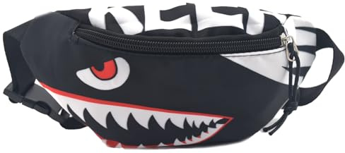 Dzxin Shark Fanny Pack,Kids Bum Bag Bumbag Cartoon Hipsack Belt Bag Waist Bag Fanny Pack Fabric Nylon Money Belt Crossbody Chest Bag for Children Grils Boys Running Hiking Travel Sports