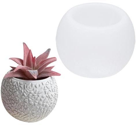 PATIKIL Silicone Mould Pot, 3.1x2.4 Inch Round Concrete Flower Pot Moulds for DIY Succulent Planter Candle Pen Holder Mould, White