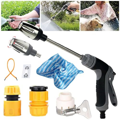 Nettoyeur Haute Pression Turbo pour Tuyau,Jet Nozzle 2-in-1 High Pressure Washer,tête Haute Pression Tuyau arrosage, Nettoyeur Haute Pression sur Tuyau d arrosage (1/Set)