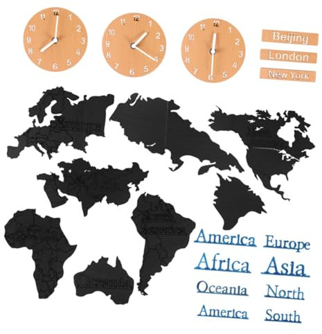 IMIKEYA Weltkartenuhr Aus Hochwertigem Material Für Wohnzimmer Und Schlafzimmer Wanduhrdekoration Schlichtes Design Als Wanduhr Und Geschenkidee