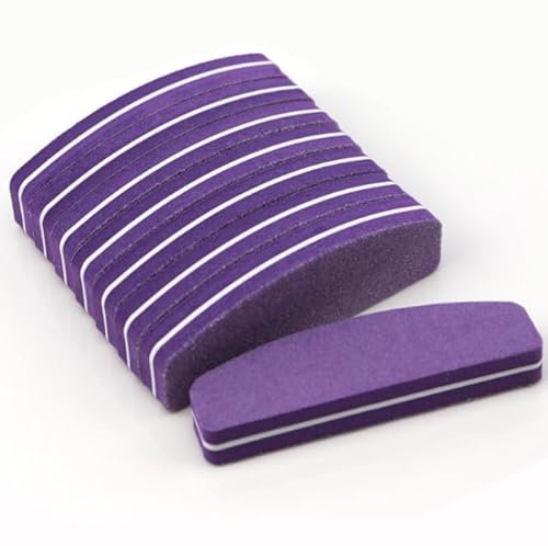 21 unidades para uñas, limas de uñas de gel, lima de uñas de doble cara 100/180, lima pulidora de uñas, bloques de lijado (media luna)
