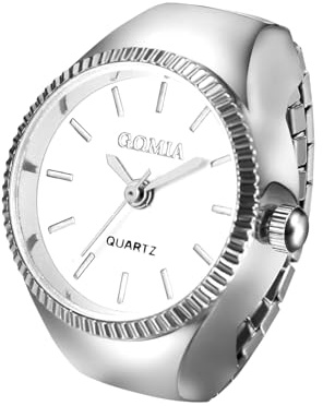 Avaner Ringuhr Fingeruhr mit rundes Farbzifferblatt Einfach Rund Fingerring Uhr Analog Quarz Elastisch Ring Uhr Uhrenring Geschenk für Männer Frauen