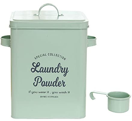 Pleayietoopiatiey Distributeur de détergent à lessive 5 kg avec cuillère et bac à riz Vert