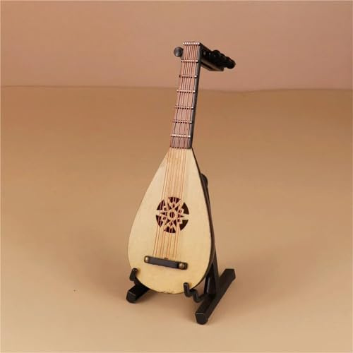 Mini Musikinstrument Dekor Miniatur-Pipa-Modell Mit Ständer Und Koffer Mini-Zither Mini-Ornamente Für Chinesische Traditionelle Musikinstrumente(L)