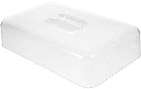 LALADEFIEE Rectangular Acrylic Dome Lid Cake Stand Cover | ideal for cookie stand, dessert tray, appetizer, cheese & charcuterie display, perfect for home kitchen and café use