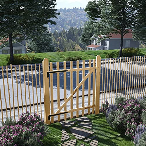Juroupi Cancello Singolo per Recinzione in Legno di Nocciolo 100x120 cm,Cancello di Recinzione,Cancelli ad Anta Battente,Cancelletto da Giardino -142592
