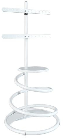 JDJXYNSRT Soporte de TV de Suelo Reforzado con Soporte, Soporte de TV con estantes para televisores de Plasma, LCD, LED, Planos o curvos de 37 a 75 Pulgadas, VESA máx. 600 x 400 mm (Blanco)