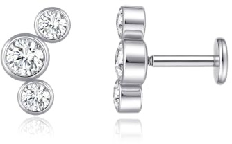 limerencia 18G Titan Tragus Piercing, 2 Stück Medizinische Lippenpiercing Labret Stecker Hypoallergen Helix Piercing ohr für Bauchnabel Zunge Augenbraue Lippe Septum Nase Ohr Piercing