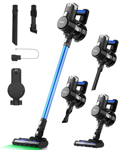 KEPLIN Cordless Vacuum Cleaner – Speed Suction – Easy Reach Bendable Wand – LED Display – Stick Hoover – Pet Hair – Carpet & Hard Floor Clean (150W)- 1 Year Warranty