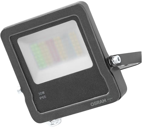 OSRAM SMART+ Wifi Proyector 30W RGB + W, foco gris oscuro de aluminio, protección IP65, para iluminación de fachadas exterior