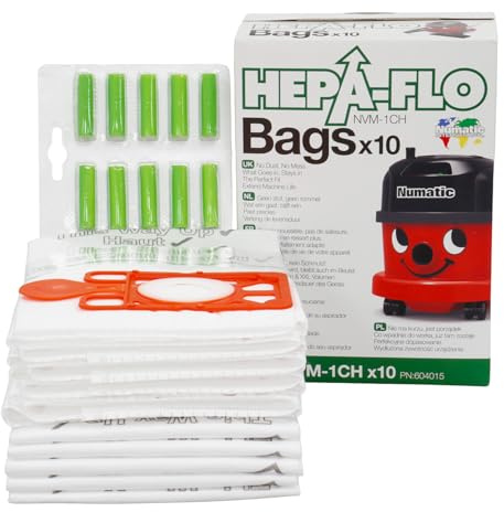 GENUINE Henry Hoover Hepa-Flo Dust Bags (10 Bags + 10 Fresheners) NVM-1CH