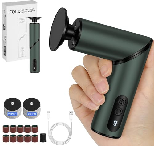 HOTUT Pedicura Profesional Para Pies 2 en 1,Eliminador de Callos Eléctrico con Pantalla LCD y 9 Velocidades,Electrica Pies Durezas con 50 Hojas Reemplazables de Papel Abrasivo para Callos,Piel Muerta