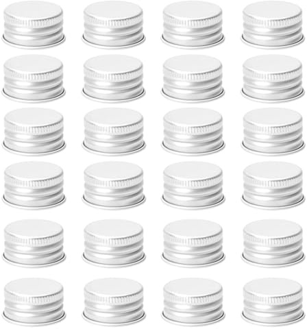 BELLIFFY 100 Pezzi Tappi in Alluminio Chiusura a Vite 18mm per Bottiglie Cosmetiche e Contenitori di Lozione, Design Antiperdite Resistente a Crepe, per Casa e Viaggio