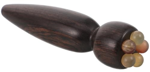 Gogogmee Sandalwood Eye Roller Massager Portable Beauty Device for Eye Skin Care Natural Wooden Puffiness Reducer with Lotus-inspired Design Gentle Cooling Massage Tool for Circulation and