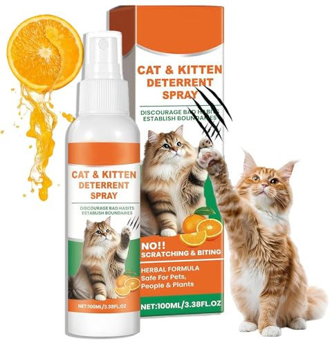 Spray Repellente per Gatti Naturale Anti-Graffio Deterrente, per interni ed esterni, sicuro ed efficace, protegge mobili, divani, tappeti e aree riservate, nuova formula per un migliore addestramento
