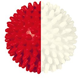Pflegehome24® Igelball Igel-Ball Noppenball Massageball 7 cm, rot/weiß
