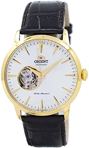 Orient Open Heart Men's Automatic Manual Winding Mechanical Classic Leather Band Skeleton Dial Wrist Watch
