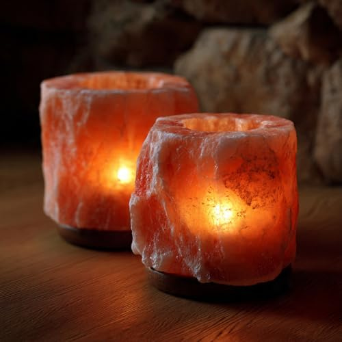 Bougeoir au sel de l'Himalaya Lot de 2 pièces