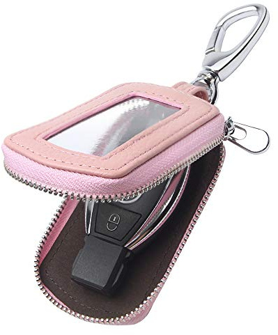 VSLIH Funda universal de piel auténtica para llavero inteligente de coche para mando a distancia