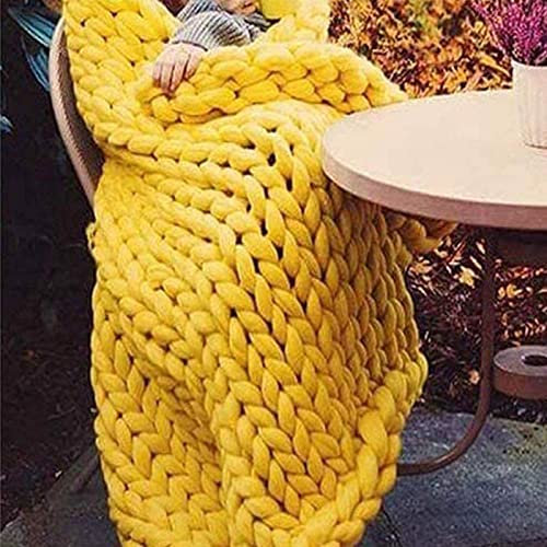 Grob Gestrickte Kuscheldecke,Armstrick-Decke, Hand Grob Gestrickt,warm, klobige Handgemachte Baumwolldecke, weiche Haustierbett-Stuhl-Matten-Teppich,Wohnkultur-Decke, für Schlafzimmer, Wohnzimmer