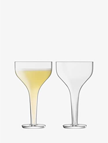 LSA International Epoque Cocktail Saucer 175ml Clear | Set of 2 | Mouthblown & Handmade Glass | EQ01