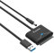 WAVLINK USB 3.0 auf SATA III Festplatten Adapterkabel, Externer Festplattenanschluss für 2.5”/3.5” HDD/SSD, SATA zu USB A 5Gbps Konverter, Inklusive Netzadapter