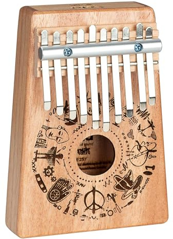 Sela Art Series Kalimba 10 Free Spirit - Klavier-Instrument mit 10 Metallzungen - hochwertiges Mahagoni-Instrument für Anfänger & Fortgeschrittene - exotische Klänge in C-Dur