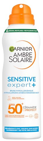GARNIER Ambre Solaire Sensitive Expert+ - Trockenes Duftmist - Sonnenschutz LSF 50+ - Schützt vor UVA, UVB & UVC - Wasserabweisend - Ceramide - 150 ml