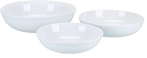 BIA Cordon Bleu Everyday Porzellan-Set mit 3 Servierschalen, klein (1,75 qt), mittel (3 qt), groß (5 qt), weiß
