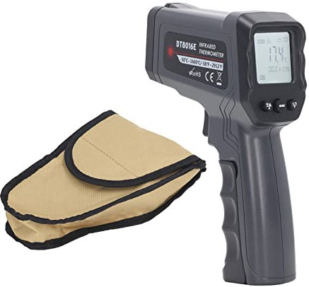 Thermomètre Portatif 12:1 50:1 Rapport De Distance Mesuré Affichage LCD Pistolet De Jauge De Température De Chaleur ‑50‑1600℃ Pour la Cuisine, L'entretien Et L'utilisation Industrielle