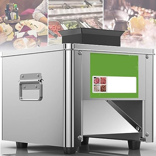LTSRLL Máquina cortadora Carne Alimentos Vegetales, máquina cortadora Carne pequeña Comercial, Acero Inoxidable 330 LB/h para Pescado Pollo Cerdo Deshuesado para Uso Familiar y Comercial,15mm