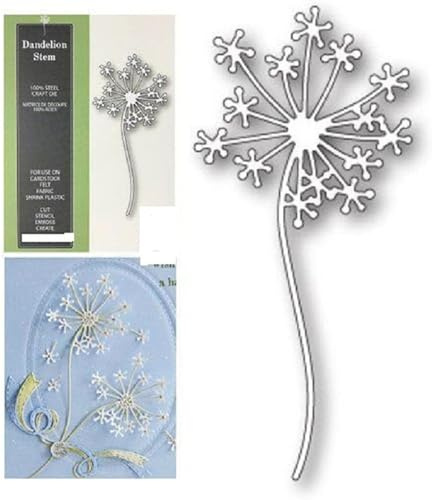 Rosojodg Silberne Löwenzahn Stanzschablone für Scrapbooking Fotopapier Karten DIY Herstellung Thanksgiving Ostern Geburtstag Neujahr Geschenk