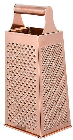 Cabilock Herramienta De Cocina Rallador De Caja De 4 Lados En Oro Rosa Cortador De Verduras Rallador De Queso Fácil De Usar Almacenar