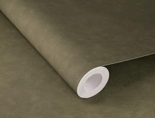 Rasch Papier peint 330120 - Papier peint intissé uni olive avec aspect lin - Structure textile de la collection Paraiso