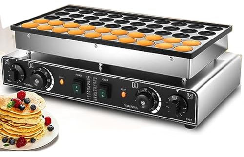 Mini máquina for hornear panqueques, 25/50 orificios, mini máquina eléctrica comercial for panqueques, parrilla automática de 3 a 5 minutos, adecuada for el hogar y restaurantes (Size : 50 EU)