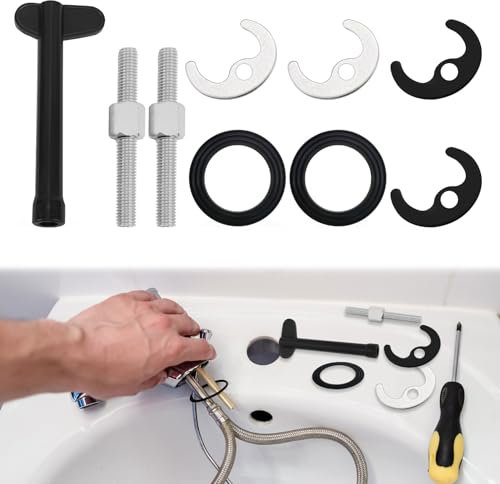 Mono Tap Fixing Kit,9 PCS Monobloc Tap Fixing Kit,Single Hole Hot and Cold Water Faucet Monobloc Tap Bolt Tap Faucet Fixing Fitting Kit for Bathroom Basin or Kitchen Sink Mixer Tap Faucet Fixing Nut