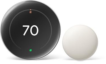 Google Nest Learning Thermostat (4th Generation, 2024) with Nest Temperature Sensor - Smart Energy Saving Thermostat with Adaptive Echo - Works with Alexa and Nest Home App
